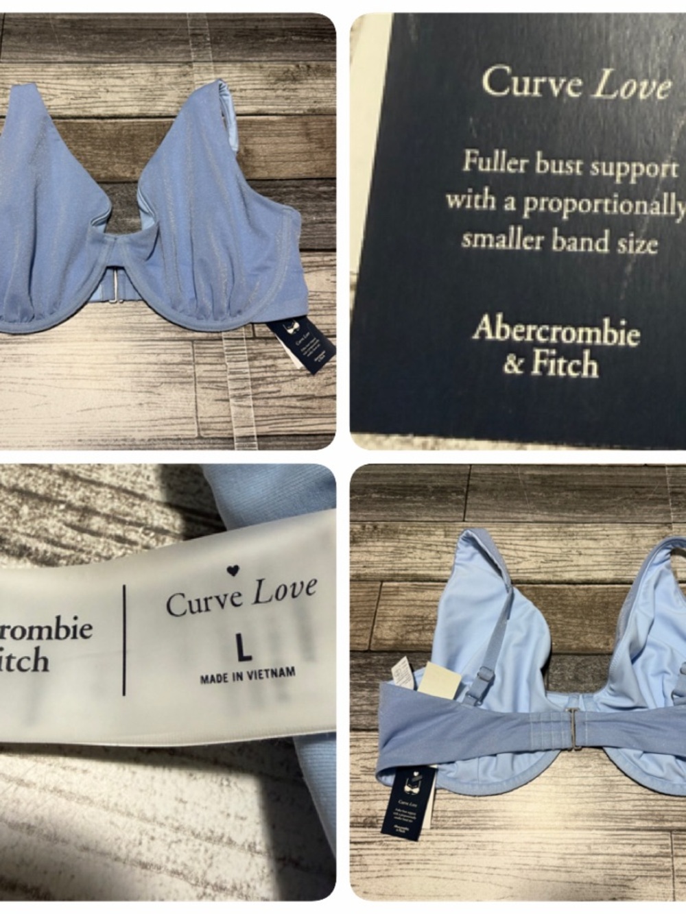 Abercrombie & Fitch Curve Love Bra Women’s L Blue Nylon Blend